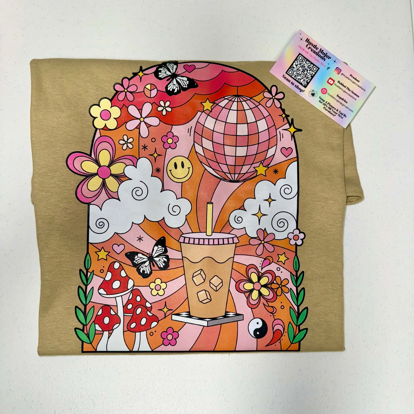 “Iced Coffee World” Tan Shirt