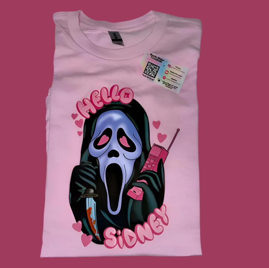 "Hello Sydney" Ghostface Pink Shirt