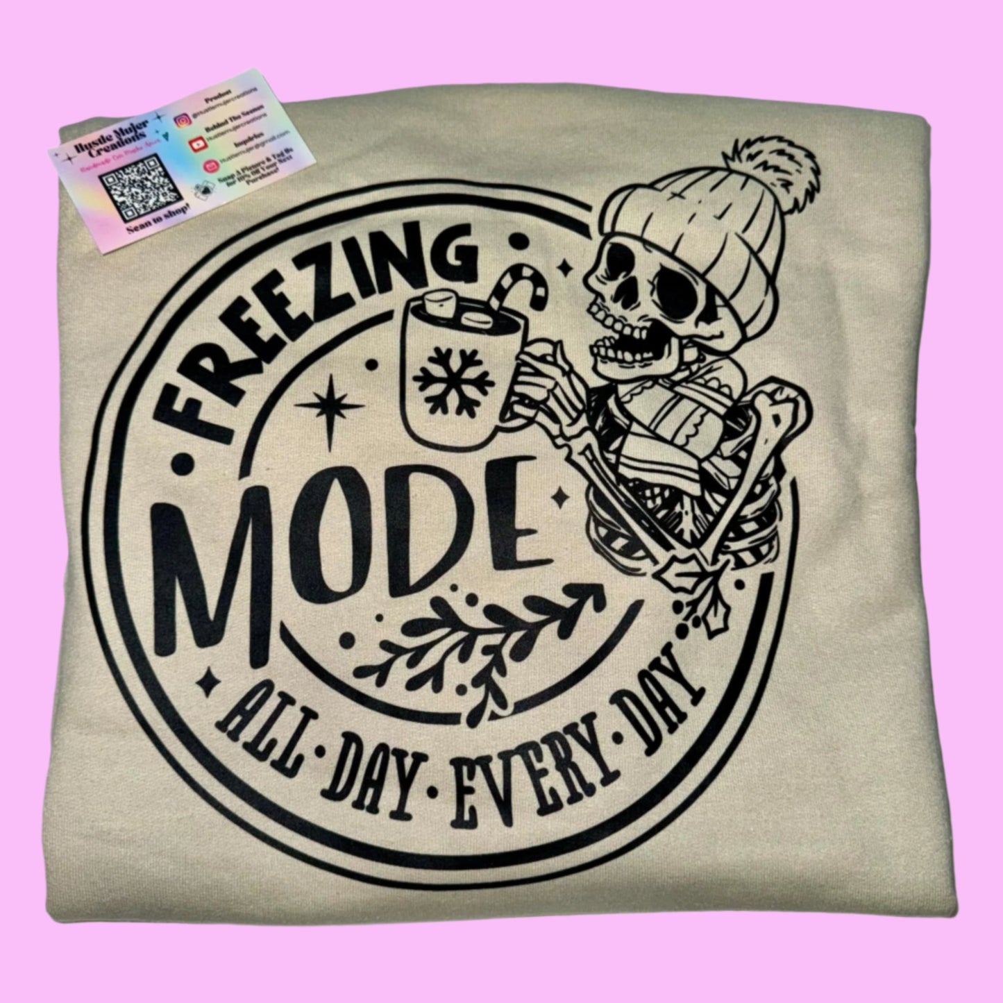 "Freezing Mode" Tan Crewneck