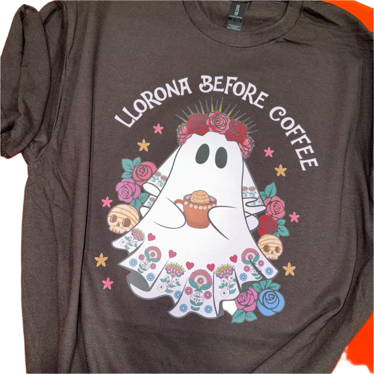 "Llorona Before Coffee" Dark Brown Shirt