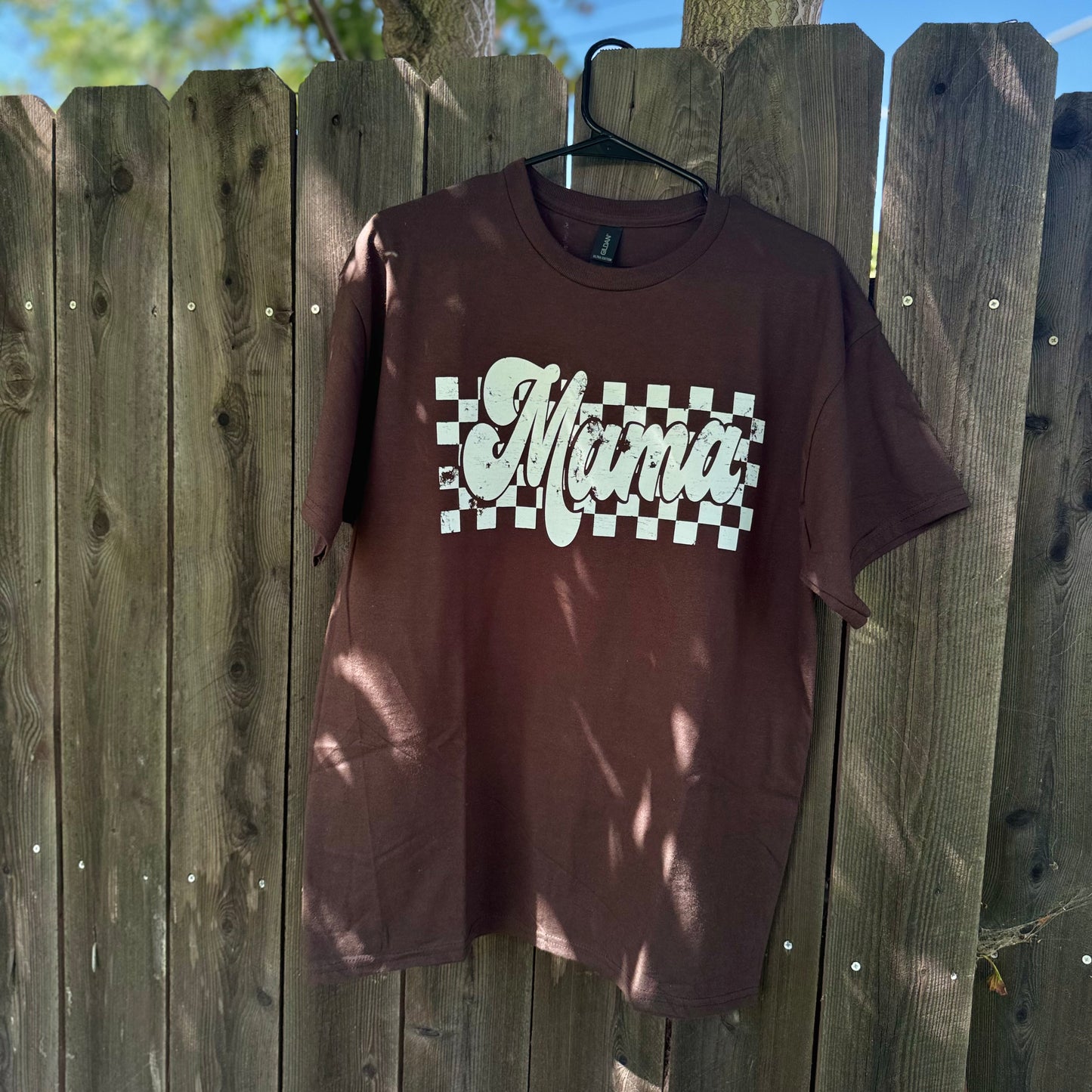 “Mama- Large Checkered” T-shirt