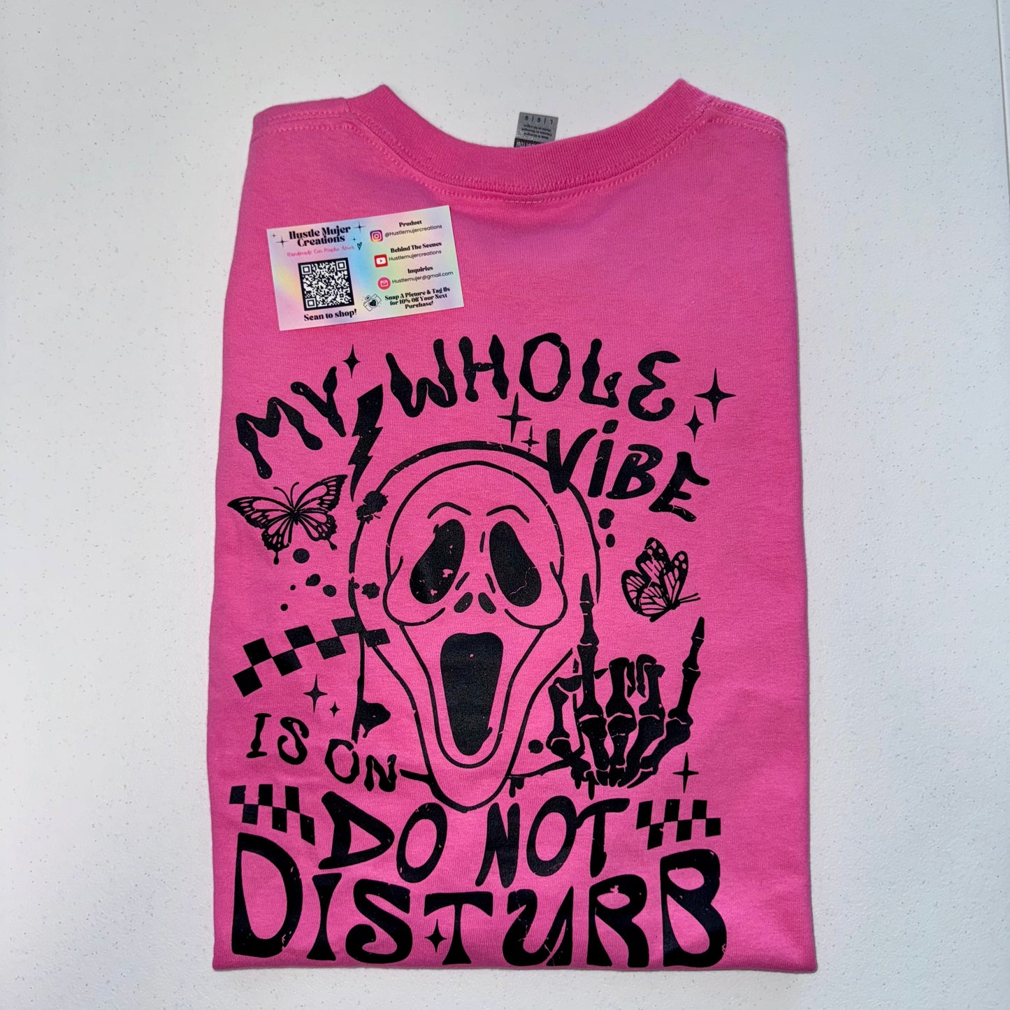 “Do Not Disturb-Ghostface” Shirt in Dark Pink