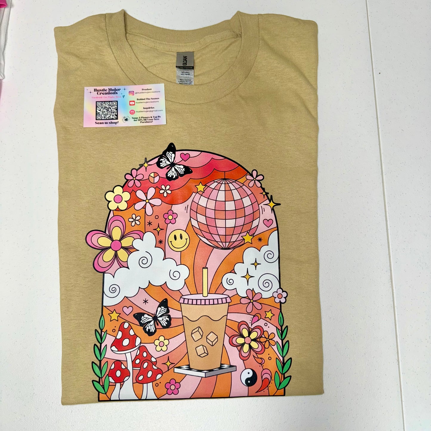 “Iced Coffee World” Tan Shirt